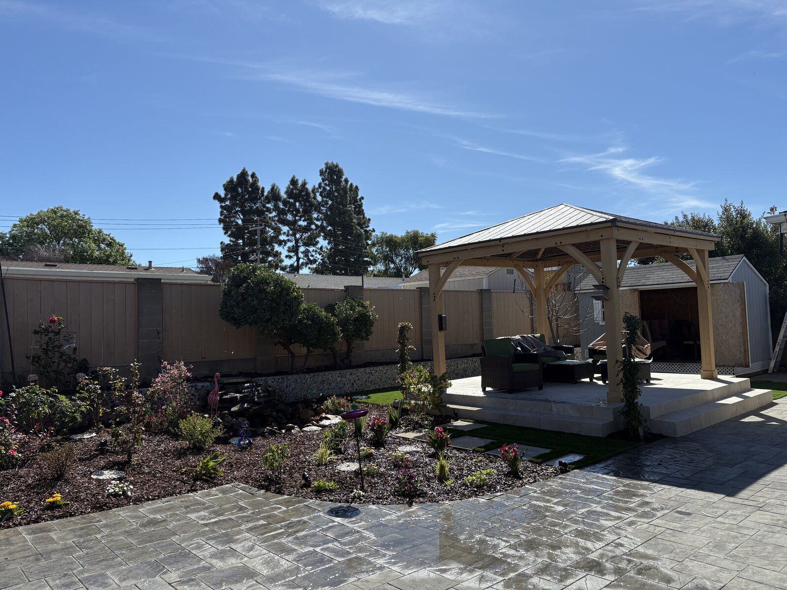 Custom outdoor patio installation