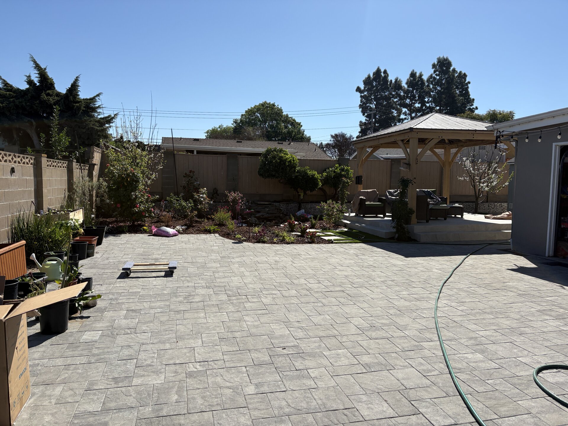 Custom outdoor patio installation