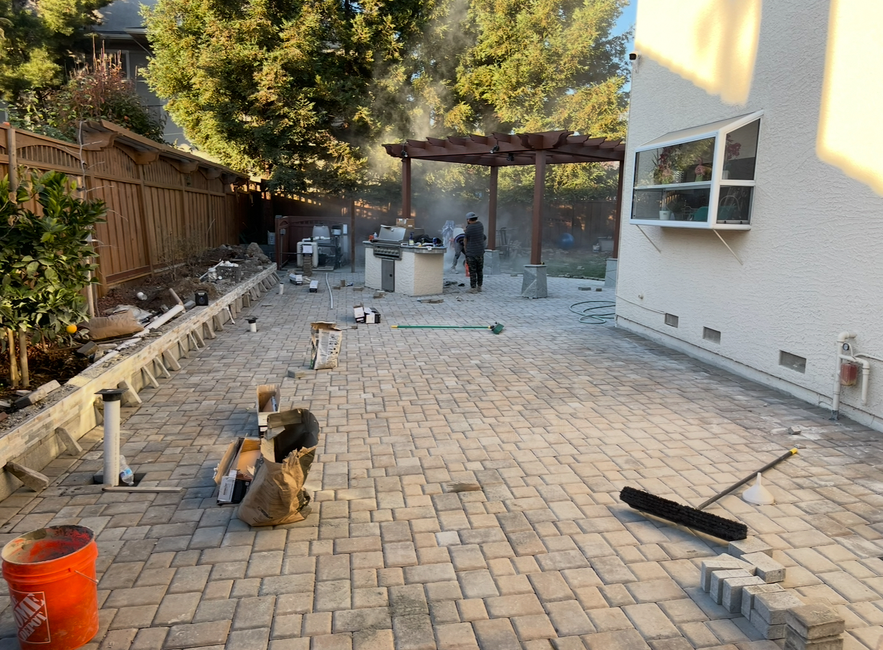 Interlocking paver installation