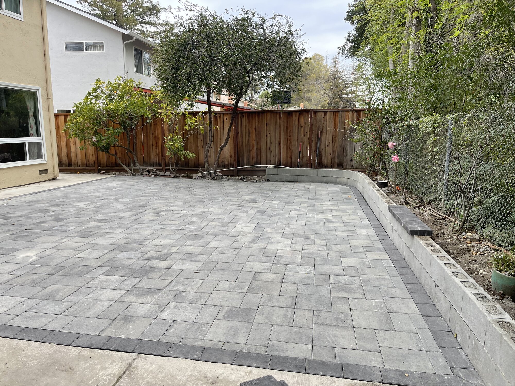 Interlocking paver installation