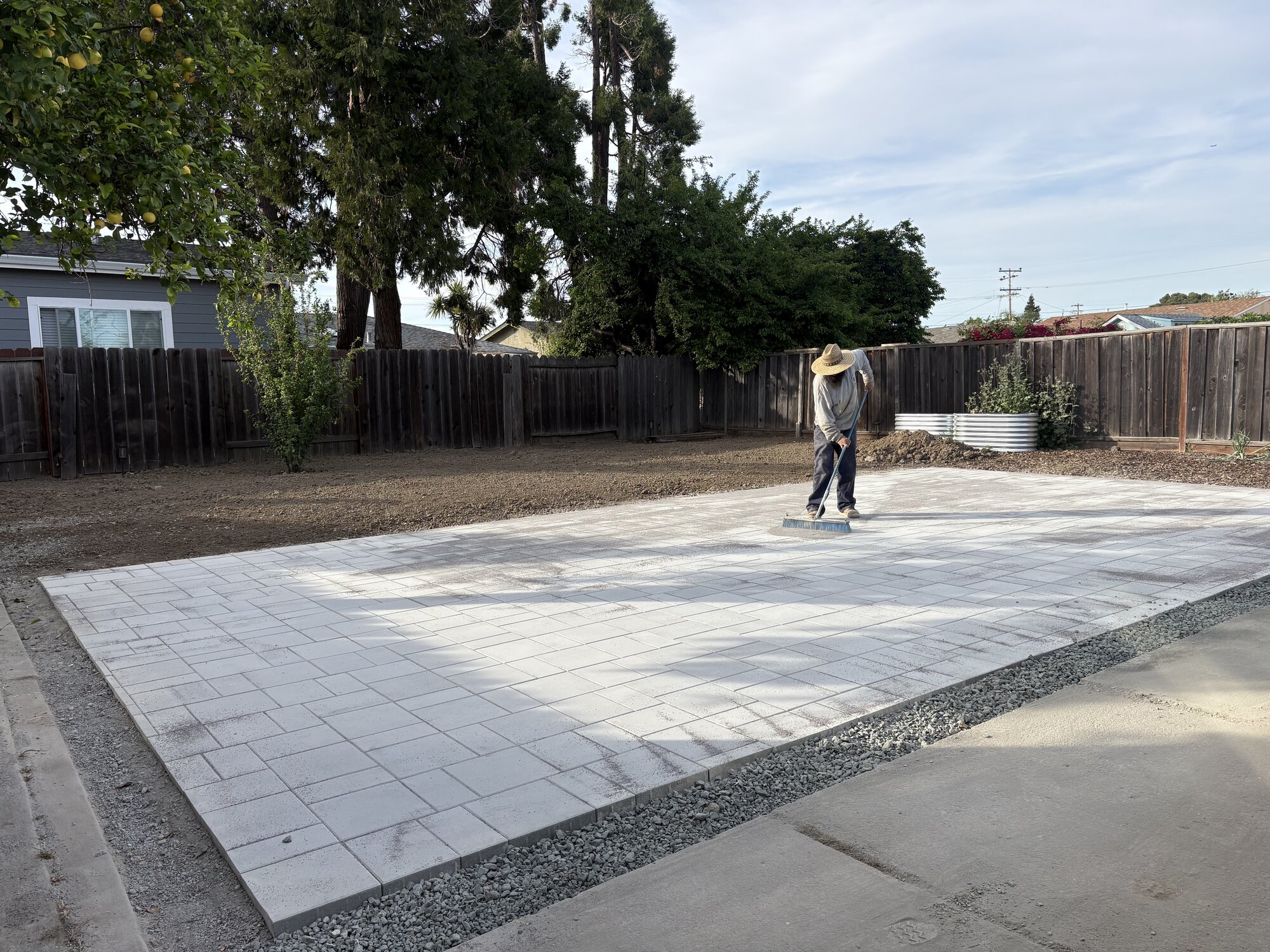 Interlocking paver installation