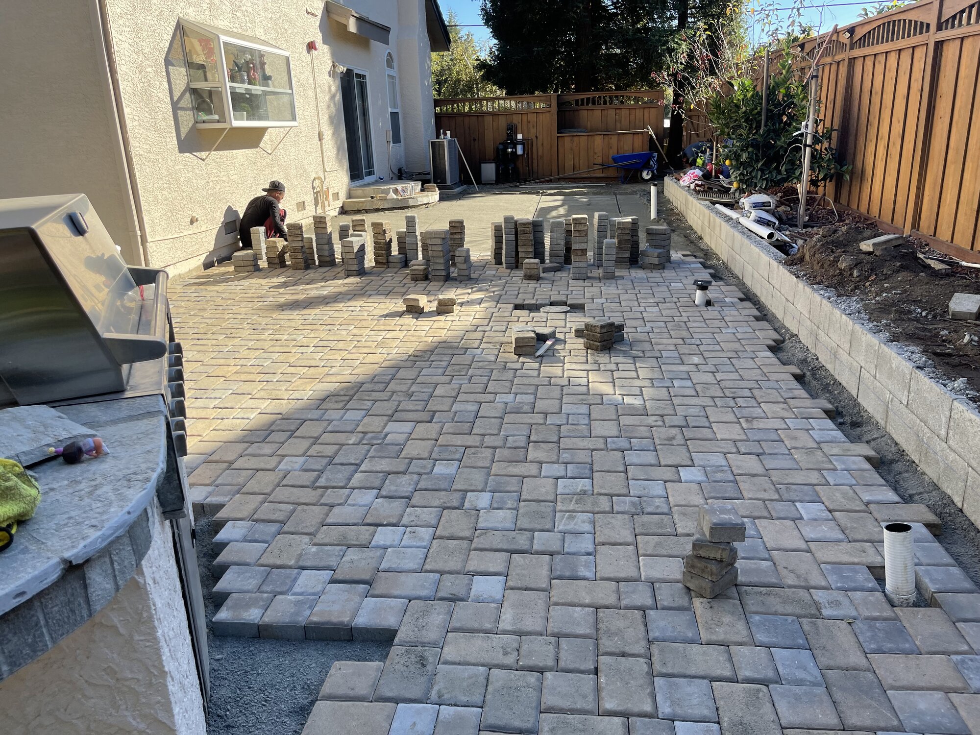 Interlocking paver installation