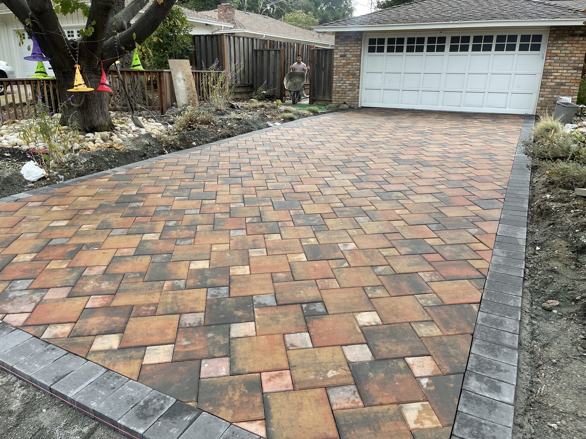Interlocking paver installation