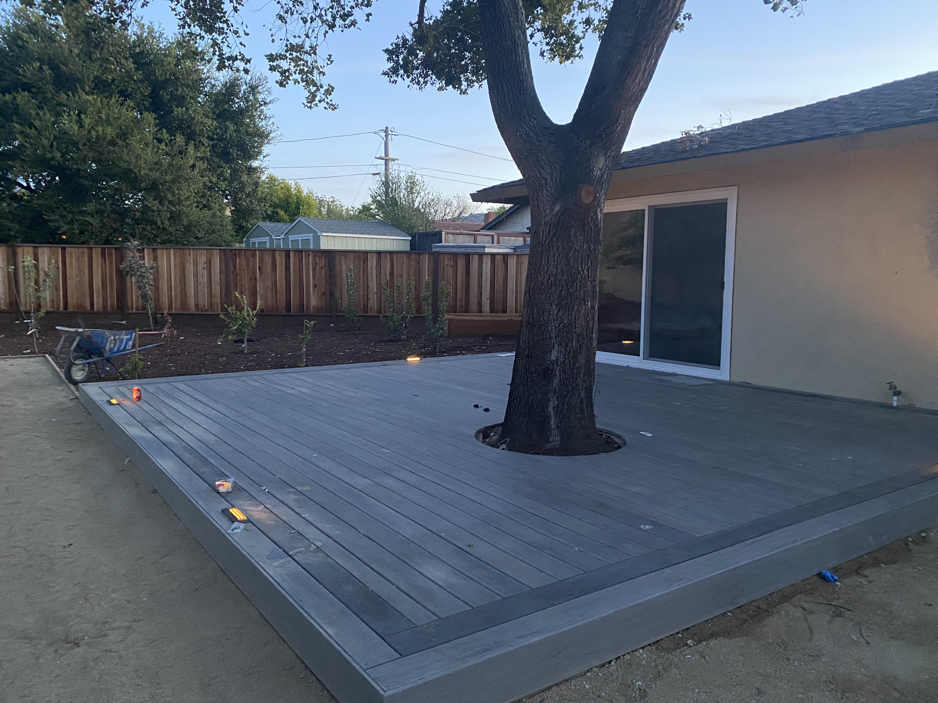 Travertine Patio Court hardscape project by Skygrid Hardscaping