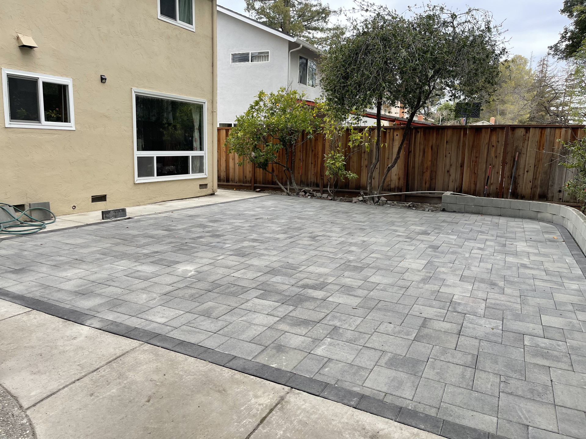 Interlocking Paver Walkway hardscape project by Skygrid Hardscaping