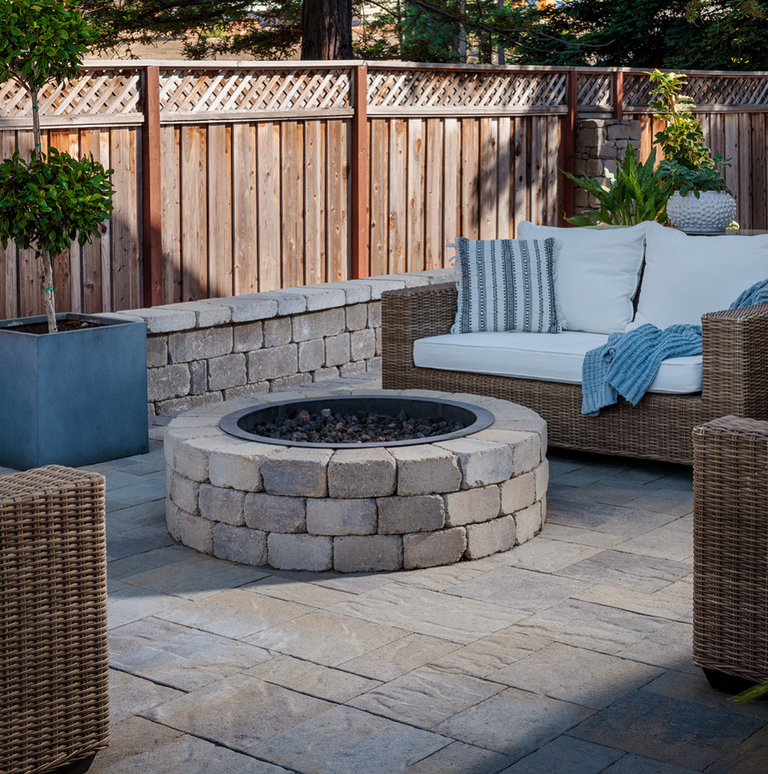 Terraced Stone Retaining Wall by Skygrid Hardscaping